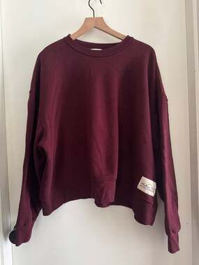 WeWoreWhat WELLNESS CLUB burgundy Oversized Crewneck XXL